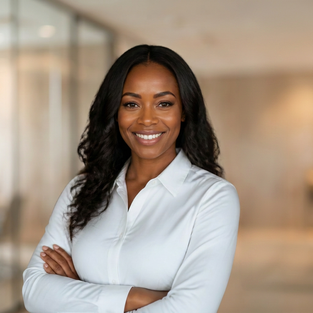 Confident Black executive leader